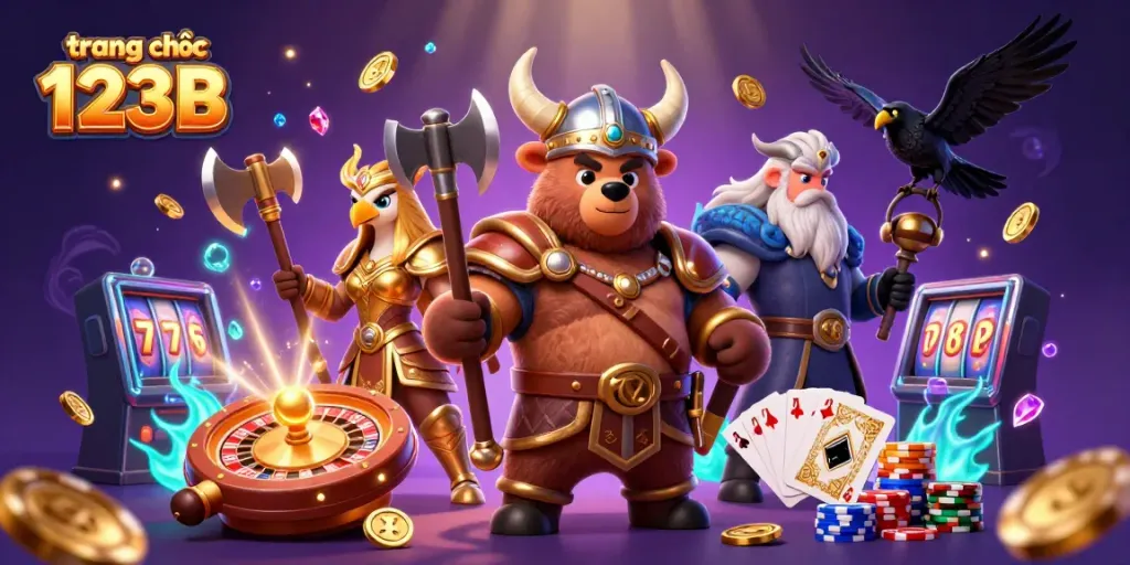 Spin to win at trang chủ 123B, where Viking bears and Valkyries reign over packed gaming fun!