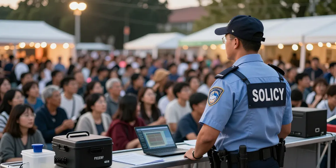 Experienced security guards ensuring safety at a local community event.