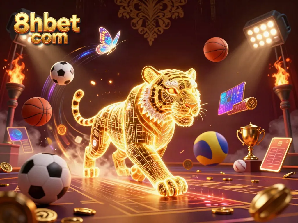 Engage with thrilling games at 8xbet com in a vibrant digital casino with action-packed scenes.