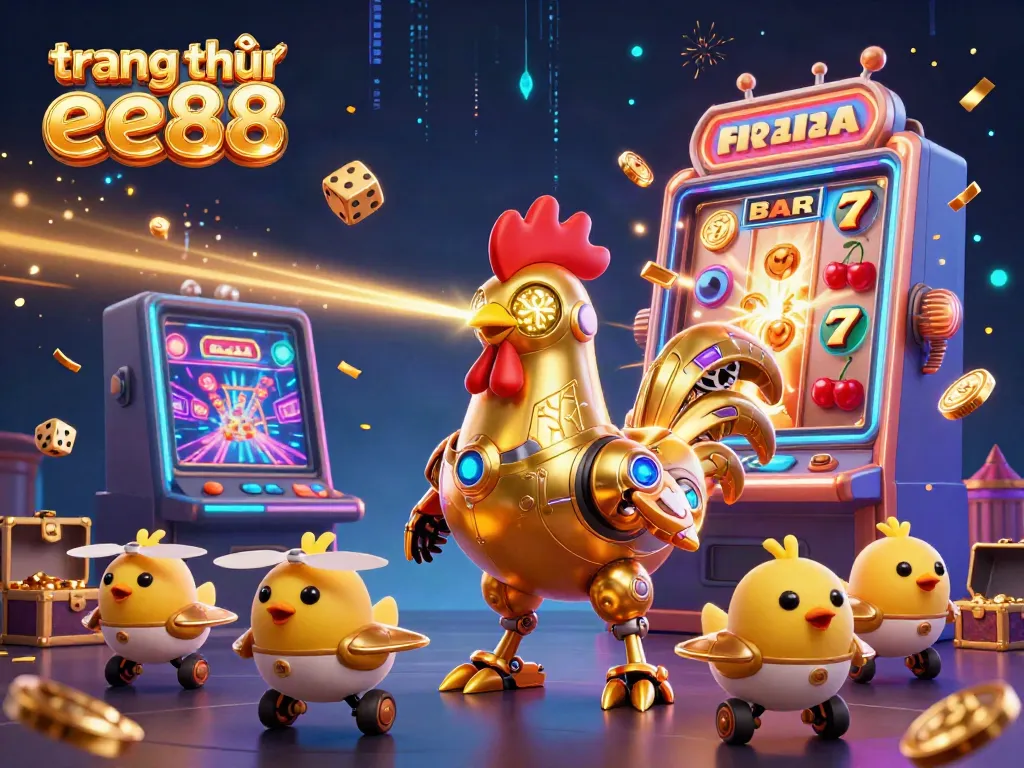 Experience the thrilling attractions of trang chủ ee88 with vibrant slot machines and captivating gaming scenes.