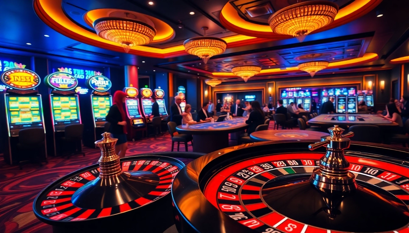 Experience the thrill of Casino FB88 with players enjoying roulette and slot games.