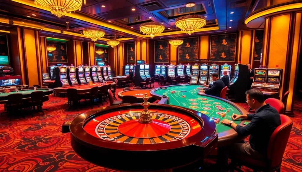 Experience the excitement of gaming with 789BET COM at luxury casino tables and vibrant slot machines.