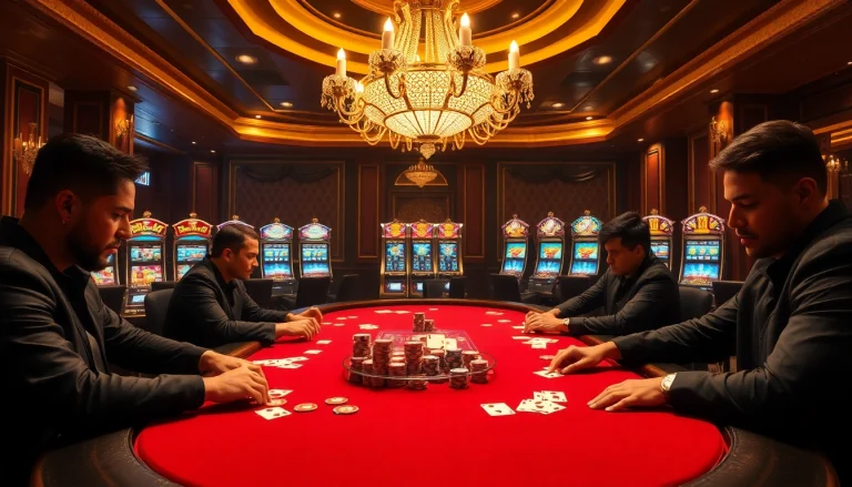 Experience the thrill of gaming at MM88.COM with intense poker gameplay and dynamic casino ambiance.