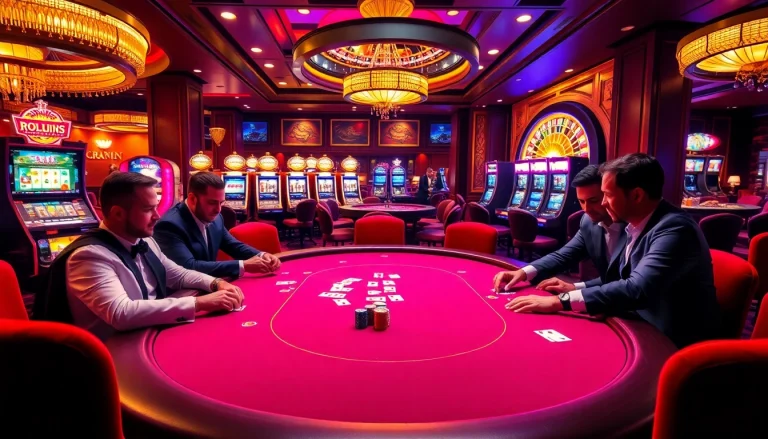Engage in thrilling betting at https://68win2025.online/ with a vibrant casino poker scene capturing excitement and luxury.