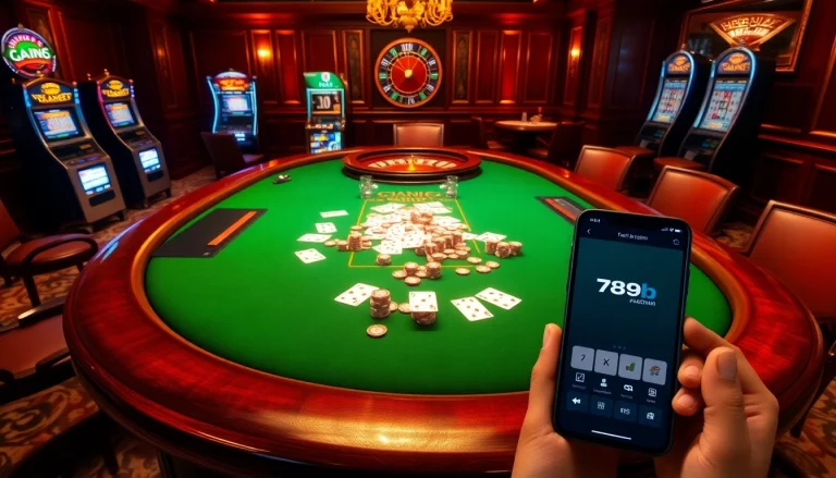 Exciting gaming at a luxury casino table showcasing the 789b gambling experience.