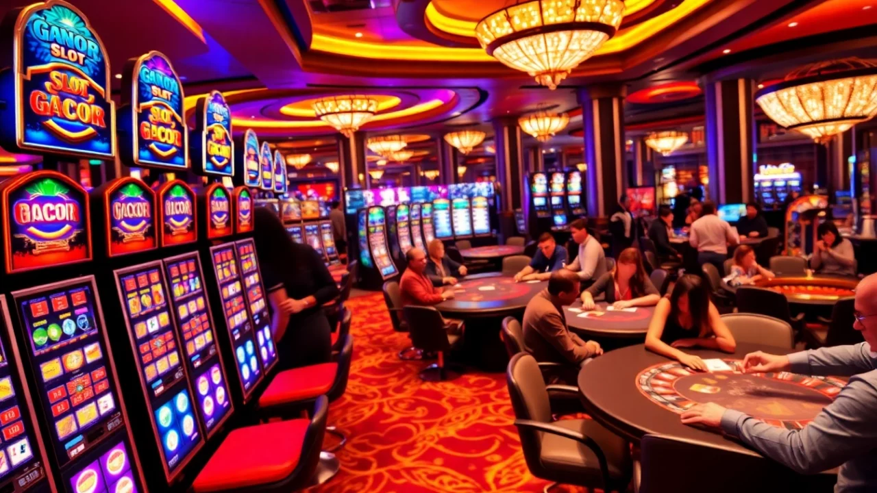 Experience the thrill of Slot Gacor gameplay in a vibrant casino atmosphere.