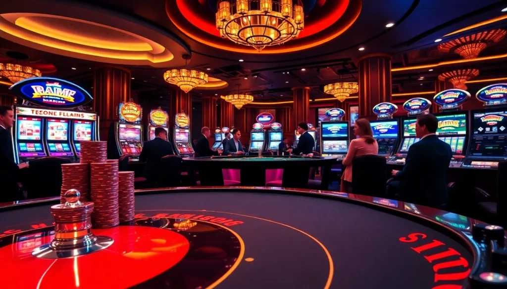 Play exciting games at nha cai max88, with vibrant casino visuals and thrilling atmosphere.
