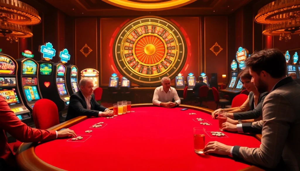 Experience the excitement of high-stakes gambling with https://uu88.casa/ at an elegant casino poker table, vibrant slot machines, and a dynamic roulette wheel.