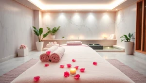 Spa Ads featuring a serene treatment room with calming decor, soft lighting, and relaxation elements.