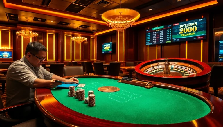 Exciting poker game at https://13win2025.online/ with vibrant chips and thrilling atmosphere