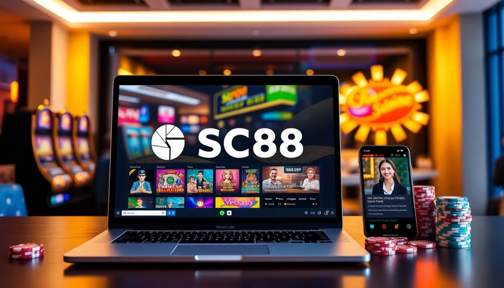 SC88 online casino experience featuring vibrant games and customer support.
