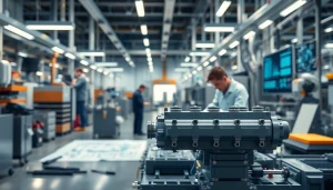 HM88 Series Three-Valve Direct Mount Manifold in a modern manufacturing facility, showcasing innovation.