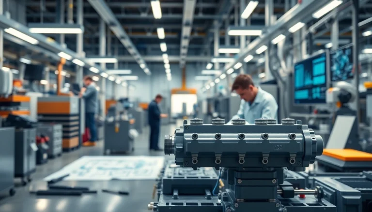 HM88 Series Three-Valve Direct Mount Manifold in a modern manufacturing facility, showcasing innovation.