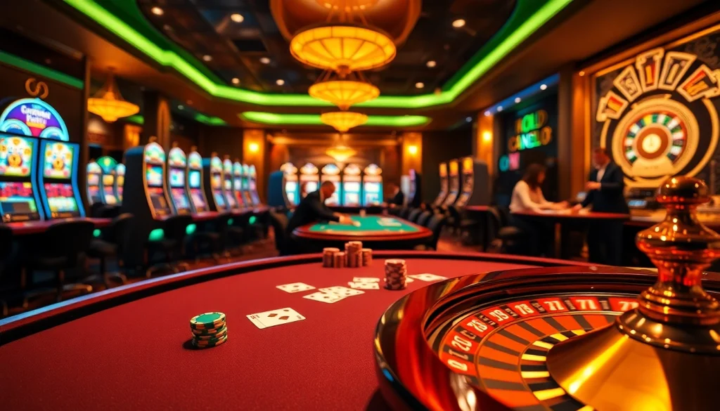 High-stakes poker game at king88b.us.com, showcasing vibrant tables, cards, and chips.