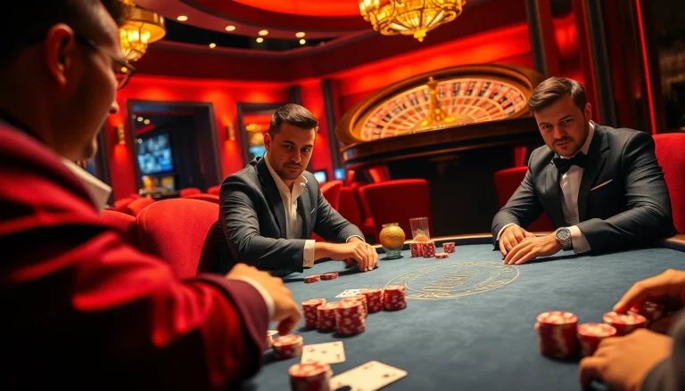 Experience the thrill of betting at TT88 with a high-stakes poker game capturing intense gameplay and luxury.
