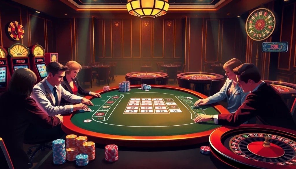 Experience excitement and trust with Uk88 uy tín không, showcasing vibrant casino gameplay and luxury settings.