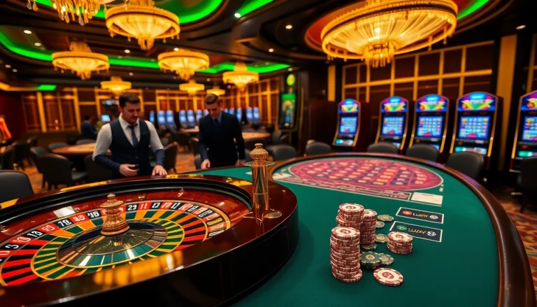 Players betting at a lucky88 casino table, enjoying a thrilling gambling experience.