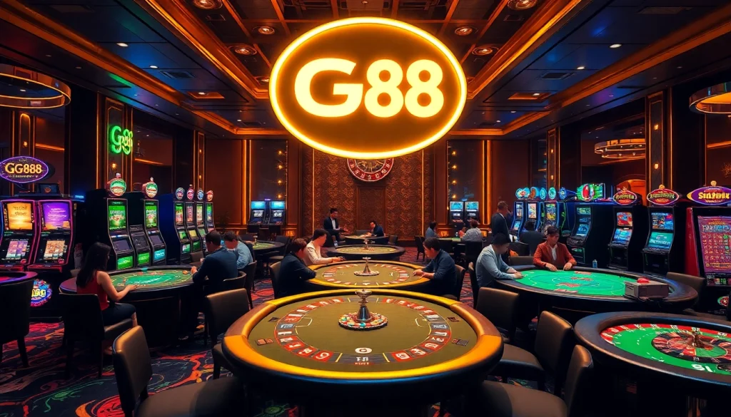 Experience high-stakes gaming at GG88, where luxury meets excitement in an upscale casino environment.