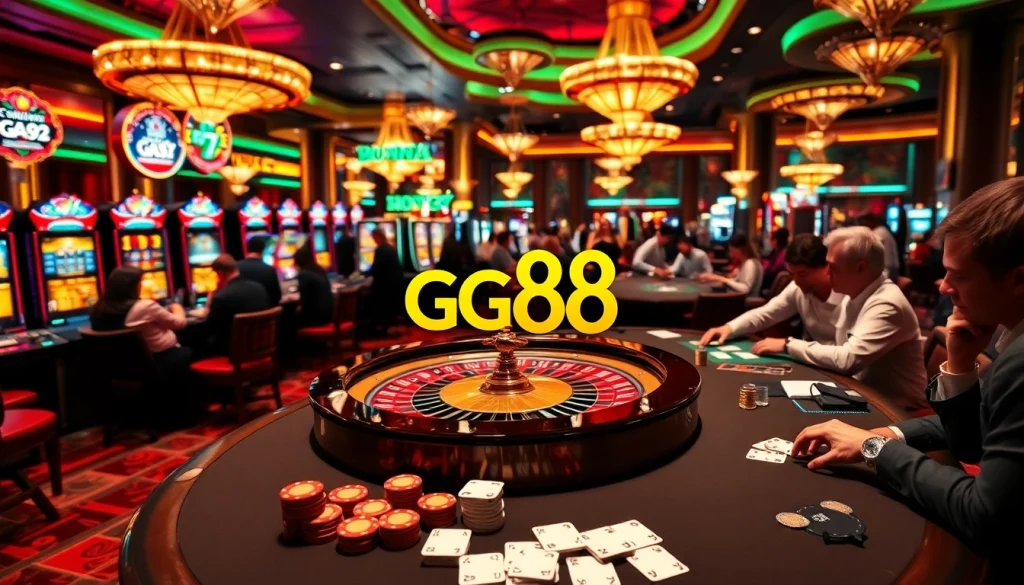 Experience the thrilling atmosphere of GG 88 with dynamic gameplay at a luxurious casino.