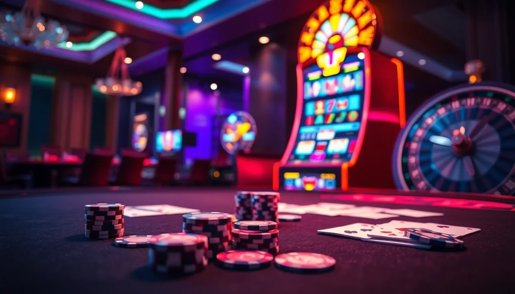Engage with 88i casino excitement at a luxurious gaming table with vibrant poker chips and cards.