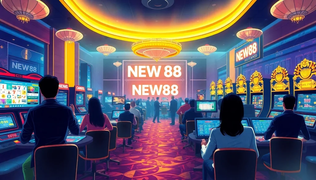 Exciting online gaming environment featuring new88go.com brand with players engaging in various casino games.