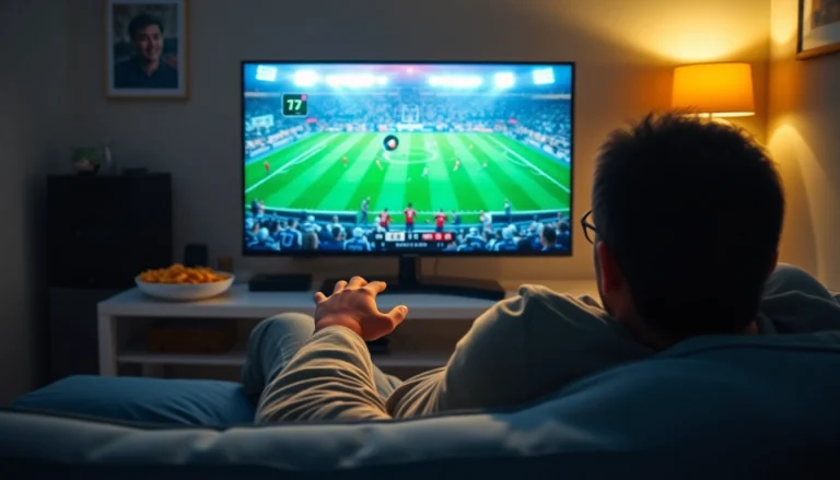 Enjoying a live football match on joemadfan.com, showcasing vibrant highlights and community vibes.