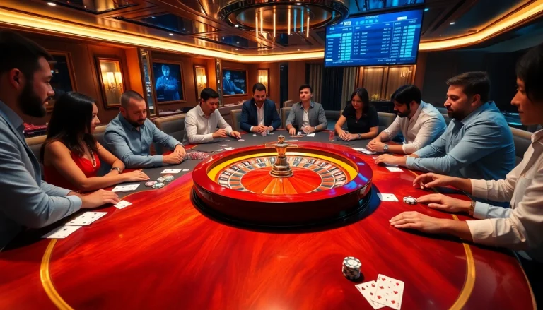 SX88 yacht-themed casino gaming table featuring roulette and poker highlights.