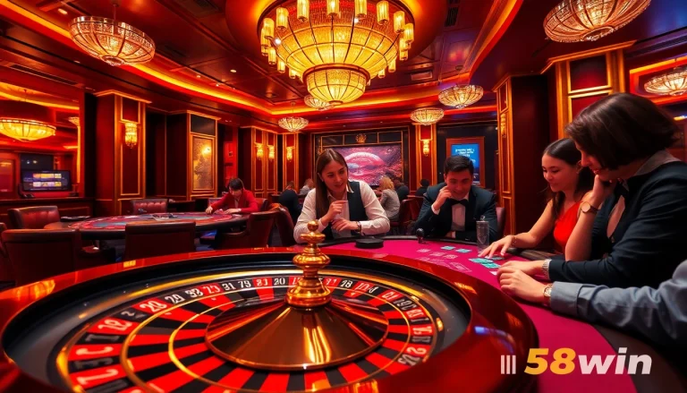 Experience thrilling gameplay at 58win with engaging casino tables and excited players.