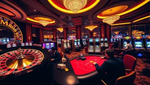 Experience the excitement of gambling with MM88 at a vibrant casino setting.