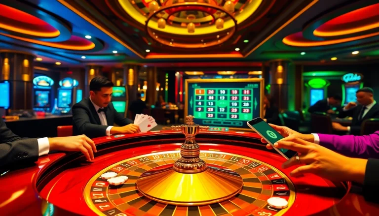 Engage with thrilling games at https://sc88.bz/ showcasing a luxurious casino scene filled with excitement.