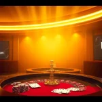 Experience thrilling gameplay at u888hv.com with luxury casino setups showcasing cards and roulette.