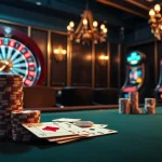 Experience excitement and luxury with ww88 at a stunning casino table featuring poker chips and a roulette wheel.