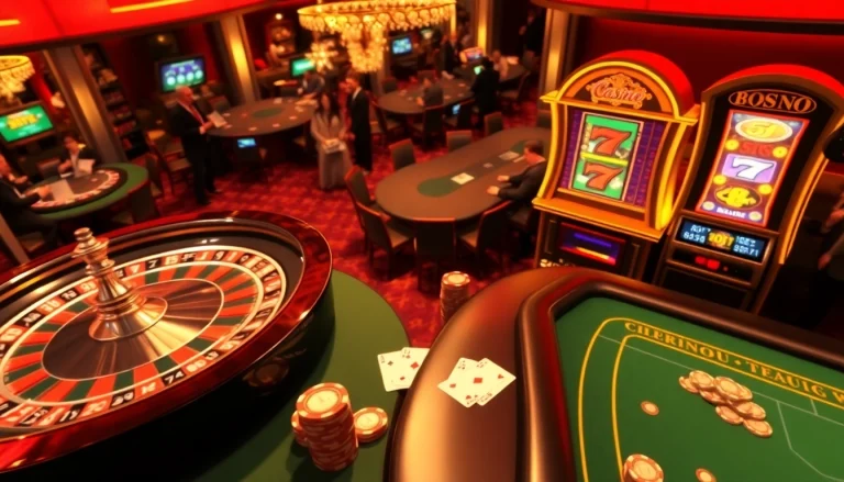 A dynamic casino scene showcasing ZT9398.NET with a roulette wheel, blackjack table, and celebratory players.