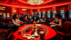An exciting casino gameplay scene featuring roulette and players engaged with https://tg88a.baby/ at the forefront.