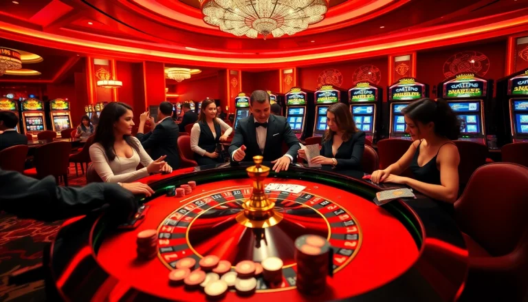 An exciting casino gameplay scene featuring roulette and players engaged with https://tg88a.baby/ at the forefront.