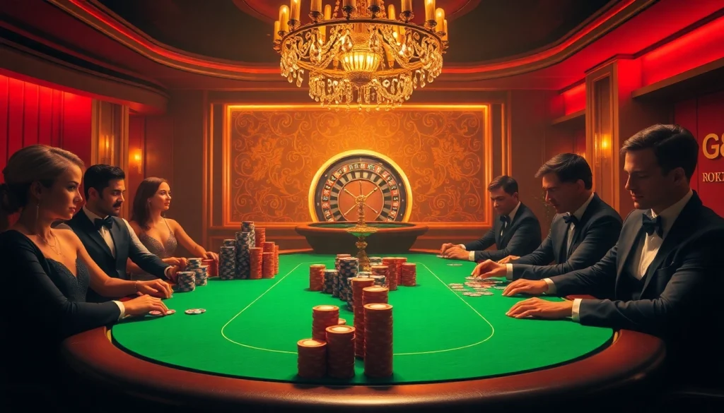 Engaging casino scene featuring g88-themed poker table, colorful chips, and luxurious atmosphere.