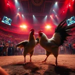 Experience thrilling live cockfighting action at dagawin.live, showcasing the excitement of online betting.