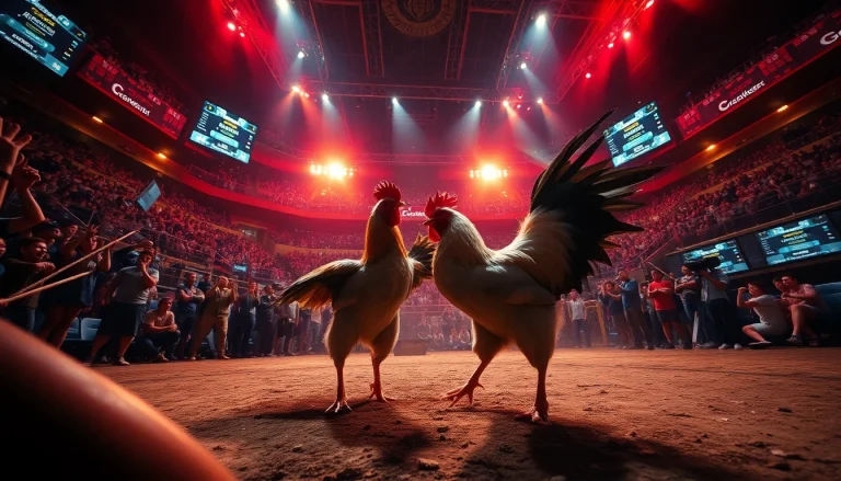 Experience thrilling live cockfighting action at dagawin.live, showcasing the excitement of online betting.
