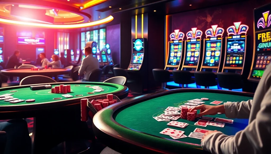 Experience the excitement of 8kbet in a luxurious casino setting filled with vibrant games and betting options.