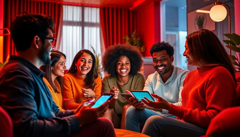 Engaging moment of users exploring spicy AI interactions in a vibrant setting.