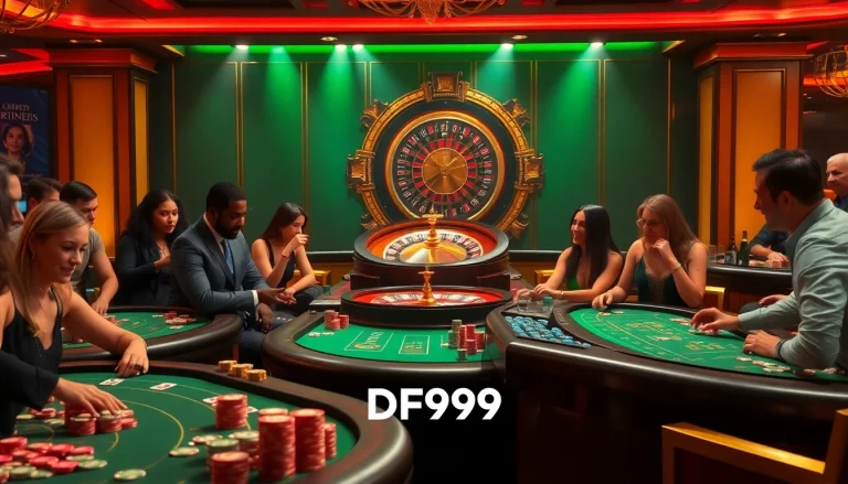 Experience thrilling gameplay at DF99 casino with vibrant poker chips and sophisticated tables.
