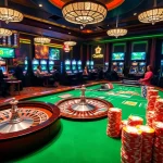 Players enjoying a luxurious gambling experience with rikvip, featuring poker chips and exciting slot machines.