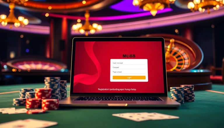 Engage in đăng nhập mu88, user-friendly online casino login experience with vibrant chips and cards.