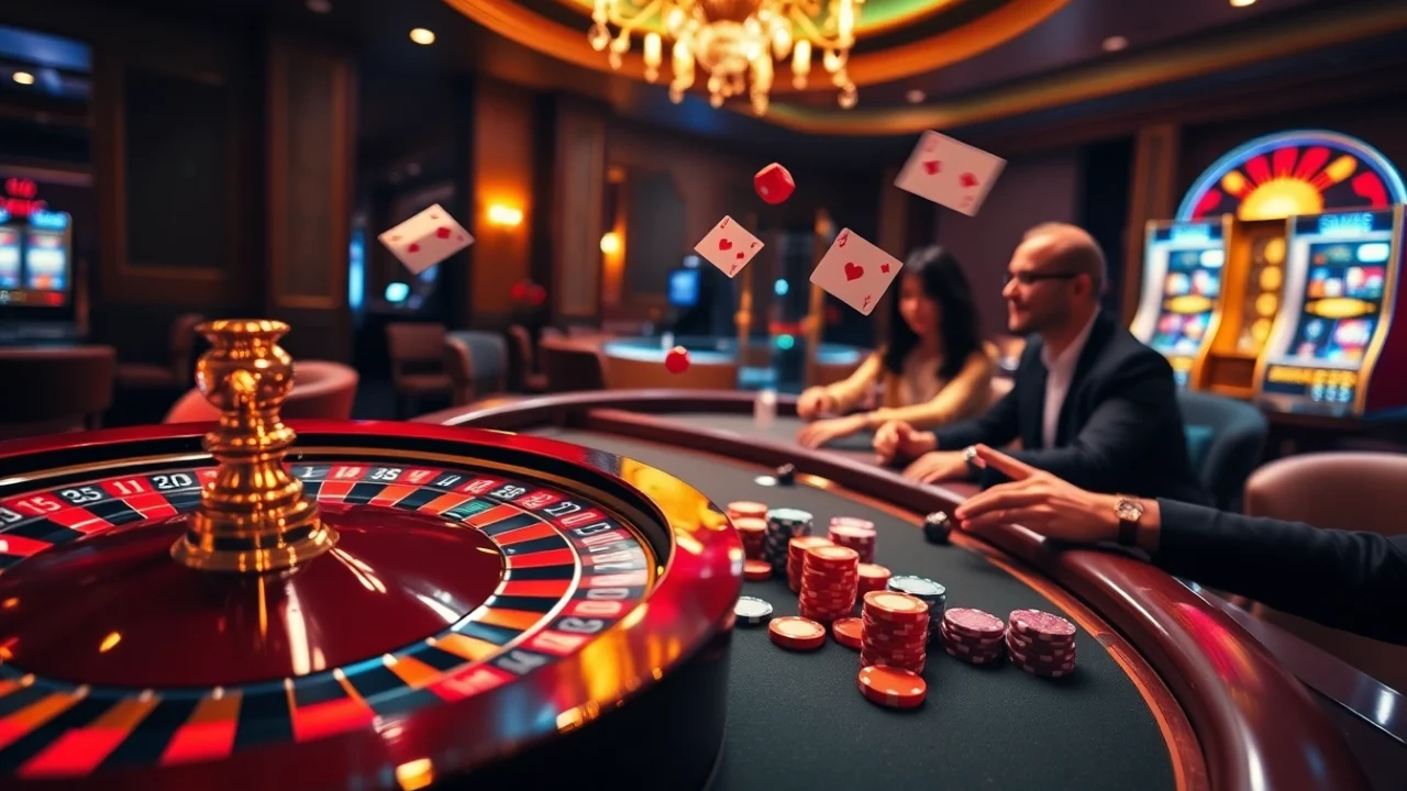 Players win big at a luxurious casino table featuring dom88.us.com's vibrant games