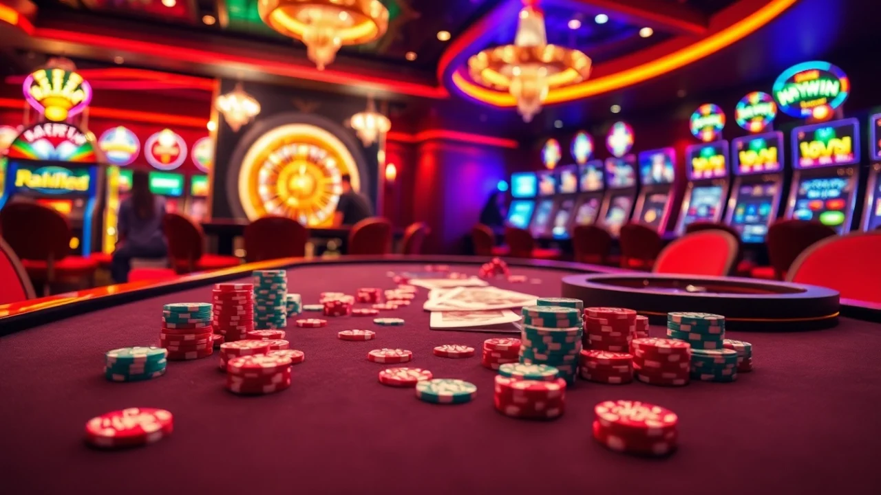 Experience high-stakes gambling at haywin casino with vibrant roulette and poker games.