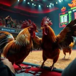 Engaging match of đá gà cựa dao with betting slips and intense crowd focus.