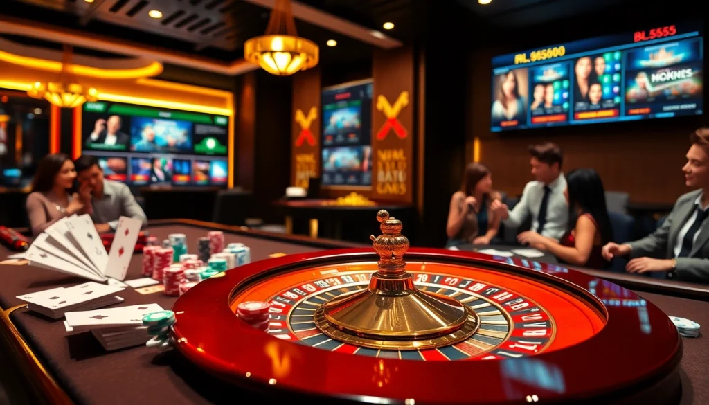 Experience high-stakes gaming at Nhà cái BL555, with vibrant casino tables and engaging betting activities.