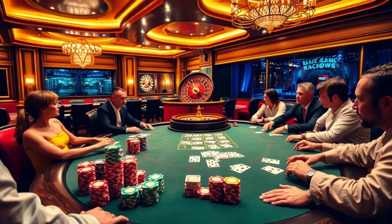 Experience the excitement of poker at 79King casino with vibrant tables and colorful chips.