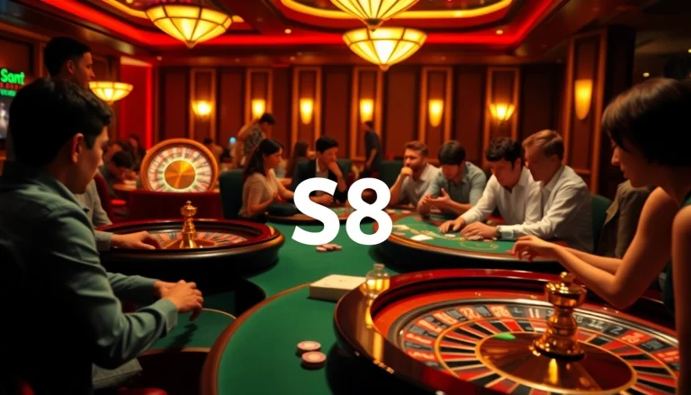 Players engaging in exciting casino games at S8, capturing the thrill of online gambling action.