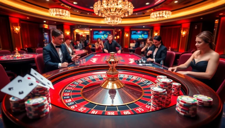 Experience the excitement of NHÀ CÁI XX88 with players enjoying roulette in a luxurious casino setting.